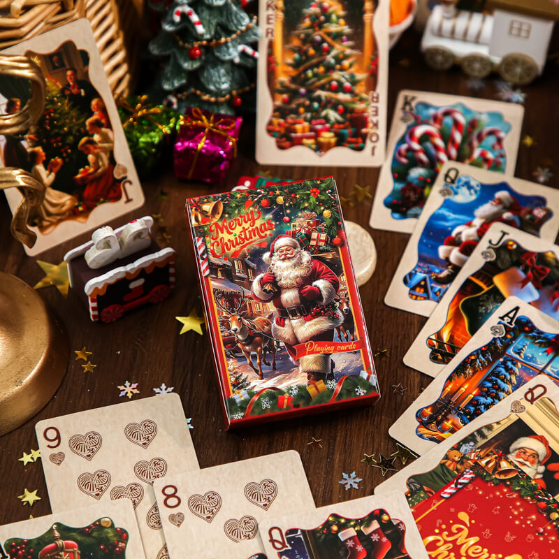 VintageChristmasplayingcardswithSanta_candycanes_andamatchingbox