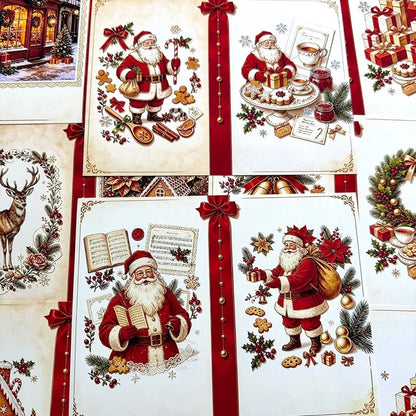 VintageChristmasscrapbookpaperfeaturingclassicSantaClaus