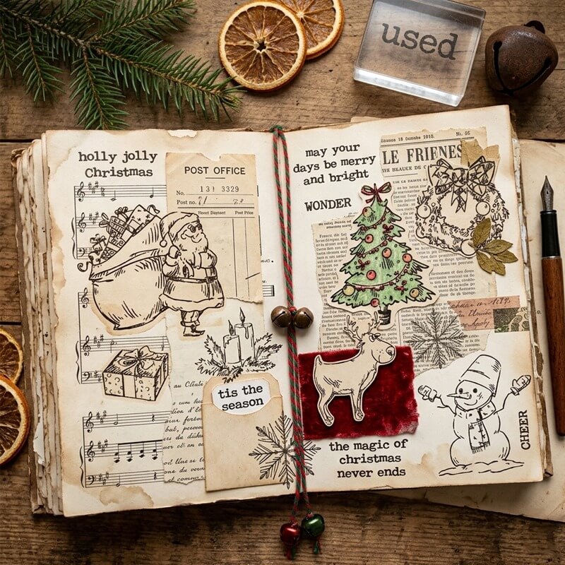 VintageChristmastreestampforscrapbooks