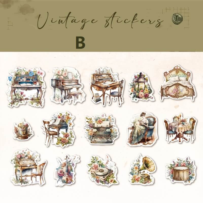 Vintage Living Furniture Stickers – loloyaya