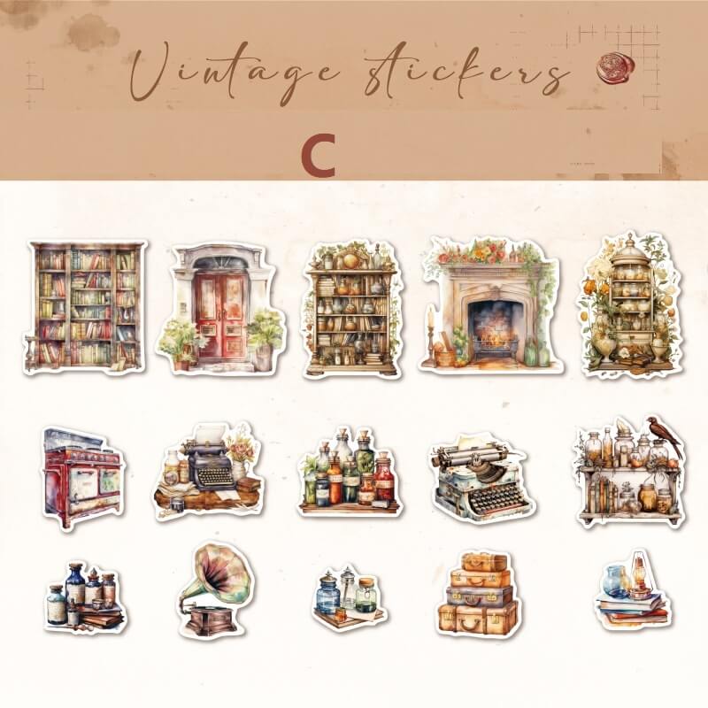 Vintage Living Furniture Stickers – loloyaya