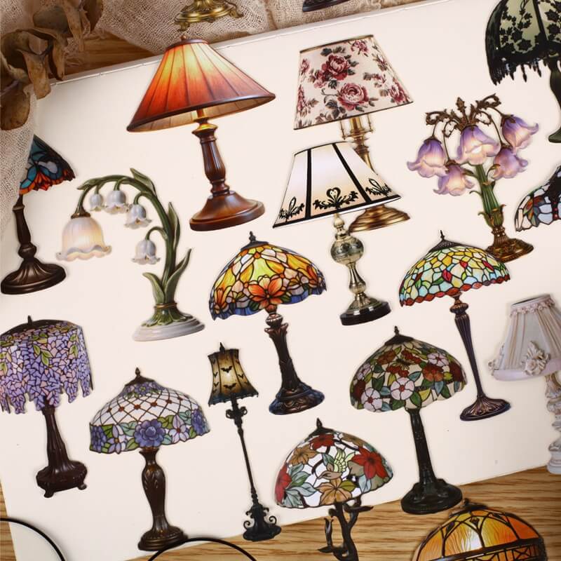 VintageLamps-HardCardStickers-Scrapbook-1