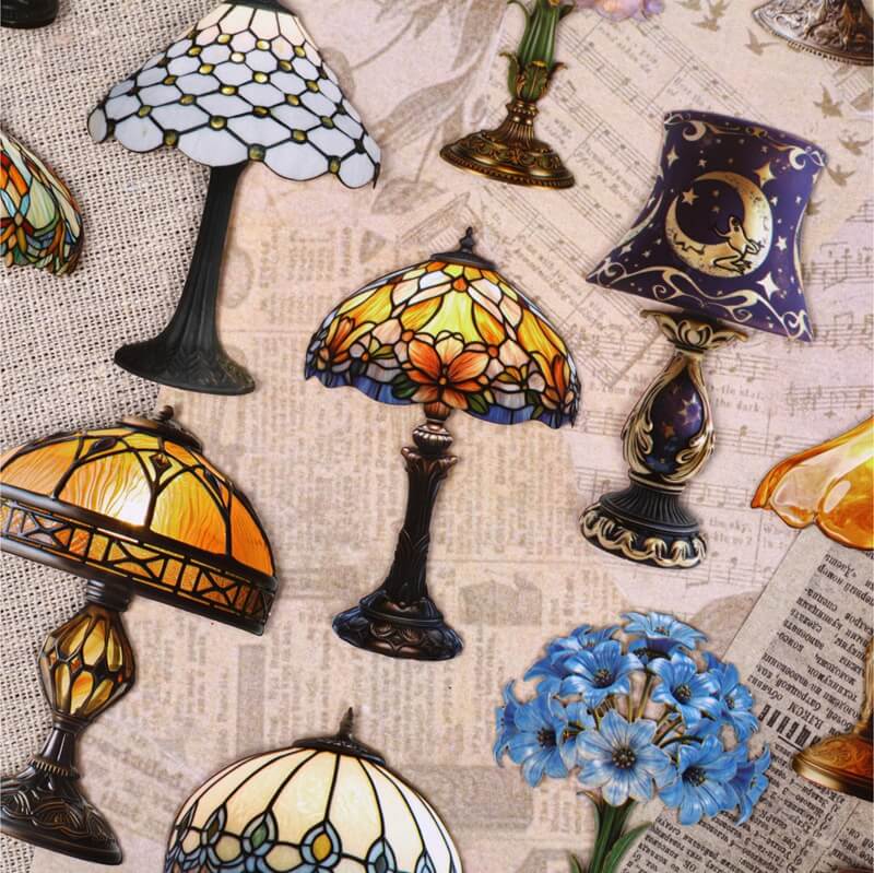 VintageLamps-HardCardStickers-Scrapbook-2
