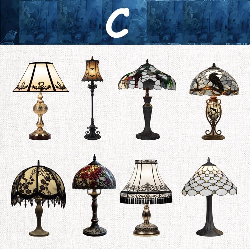 VintageLamps-HardCardStickers-Scrapbook-C