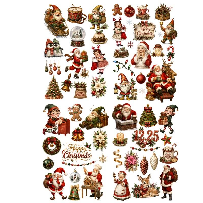 VintageSantaChristmasUVtransferstickers