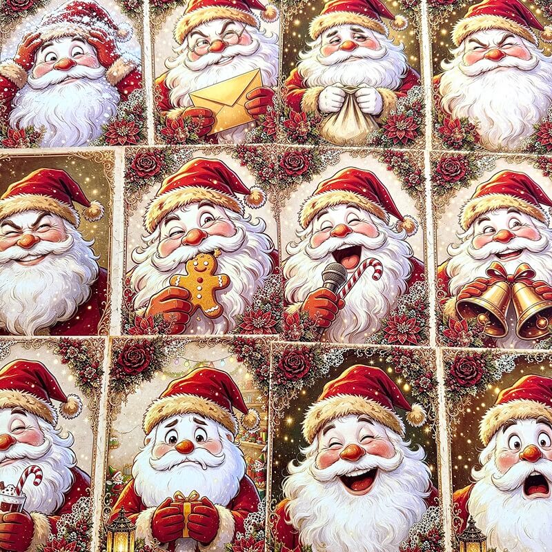 VintageSantaClausscrapbookpaperforChristmascrafts