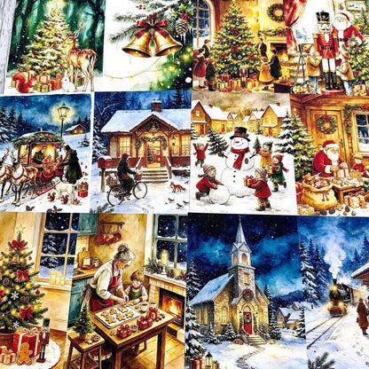 VintageSantaClausscrapbookpaperpackwithChristmasgifts