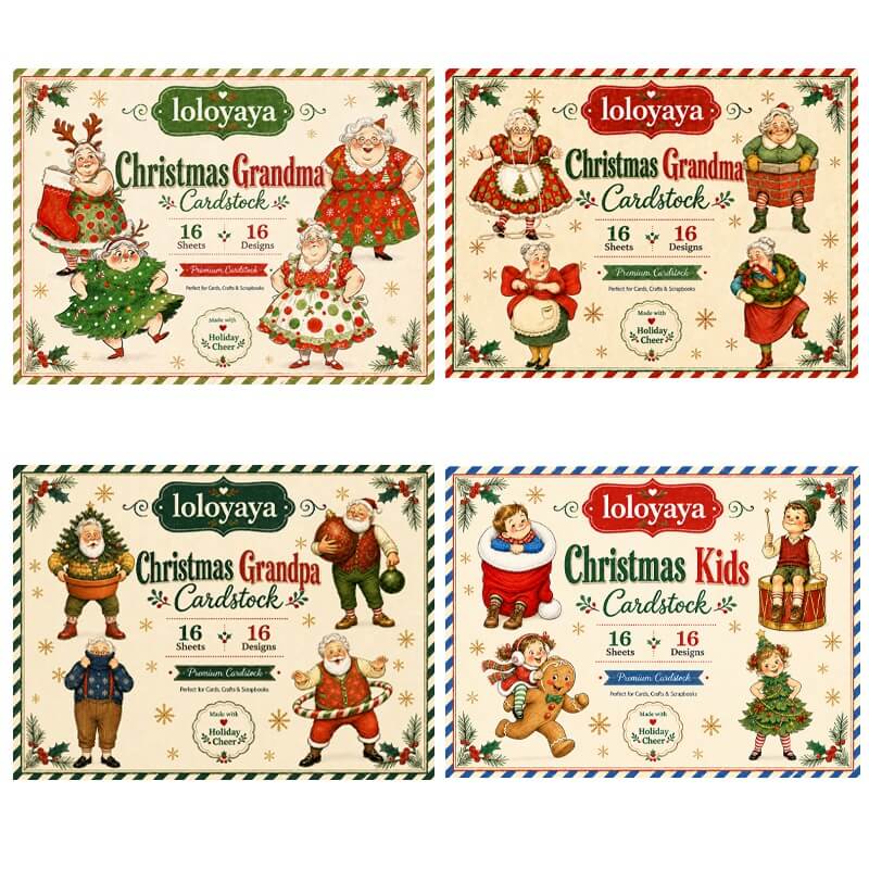 Vintage Christmas Character Cardstock