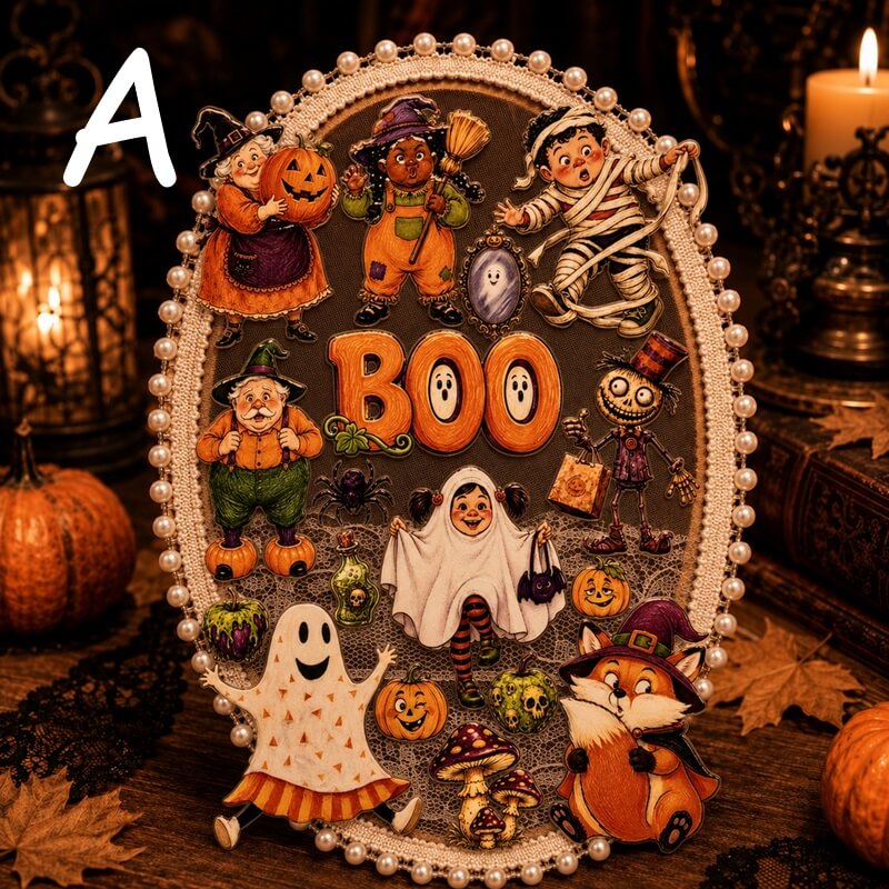 Vintage Halloween 3D embossed stickers -A style