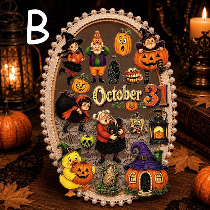 Vintage Halloween 3D embossed stickers -B style