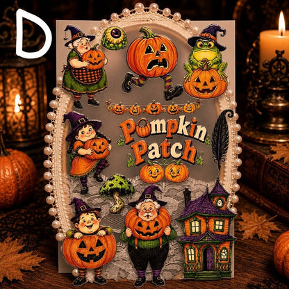 Vintage Halloween 3D embossed stickers -D style