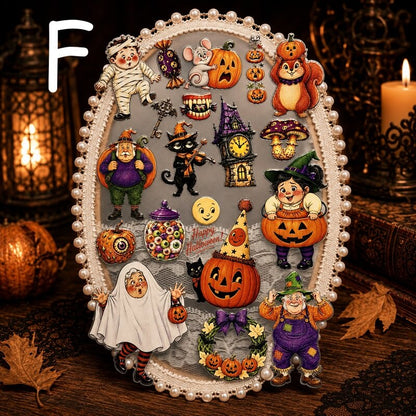 Vintage Halloween 3D embossed stickers -F style