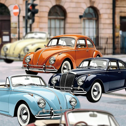 Vintage car cardstock sticker
