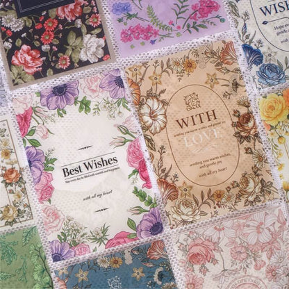 Vintage floral ephemera vellum paper