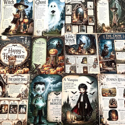 Vintage ghost Halloween scrapbook paper for junk journals