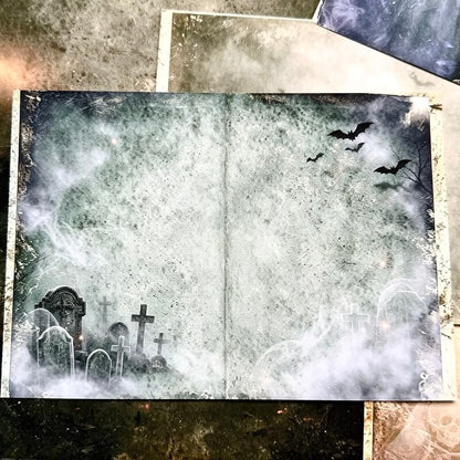 Vintage spooky mist scrapbook background paper