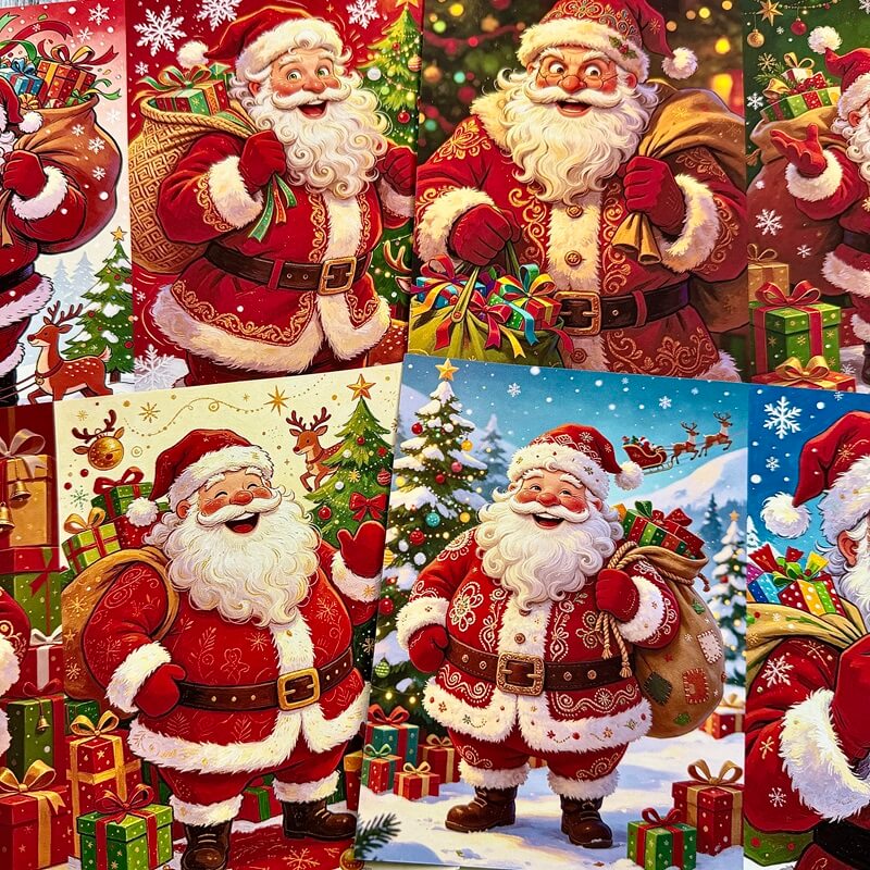 VintageredandgreenSantaChristmaspapercraftdesigns