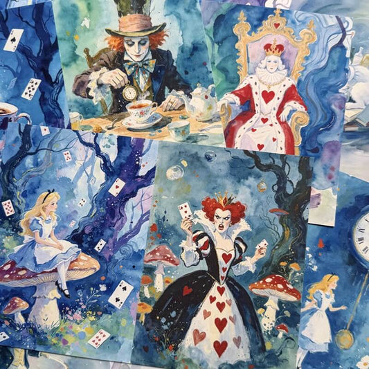 WatercolorAliceinWonderland-Paper-Scrapbook-1
