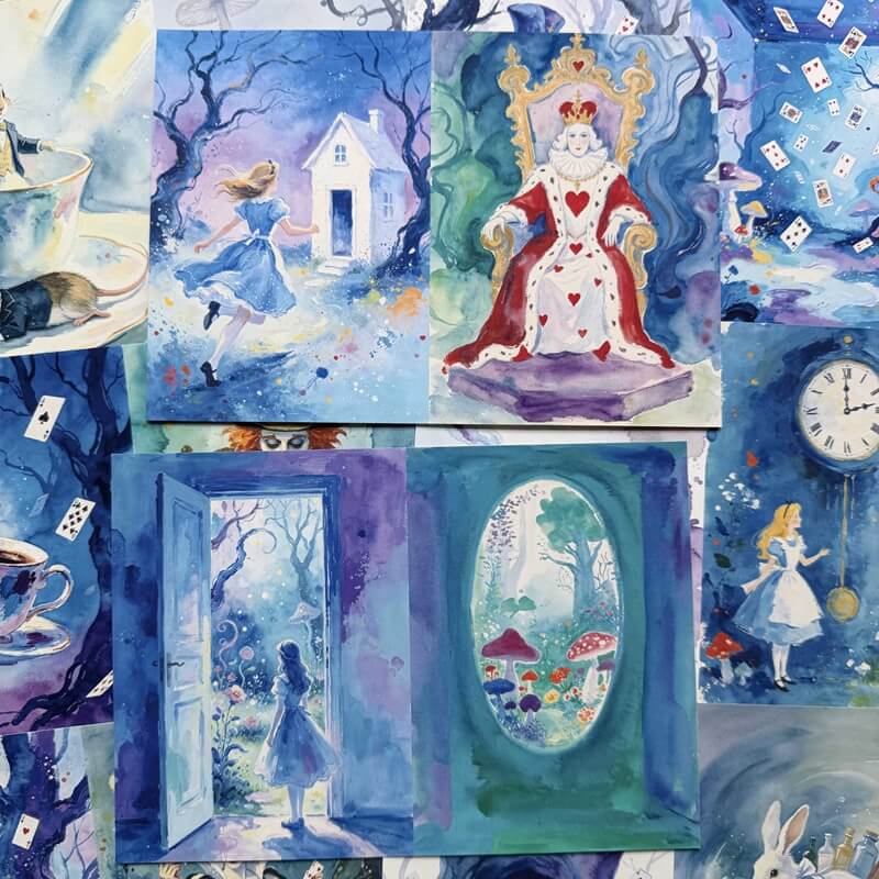 WatercolorAliceinWonderland-Paper-Scrapbook-5
