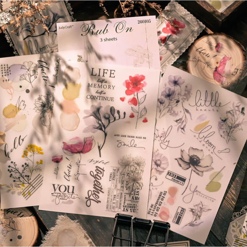 WatercolorFlower-Rub-OnStickers-Scrapbook