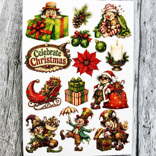WhimsicalChristmasUVtransferstickerswithquirkyvintageholidaycharacters